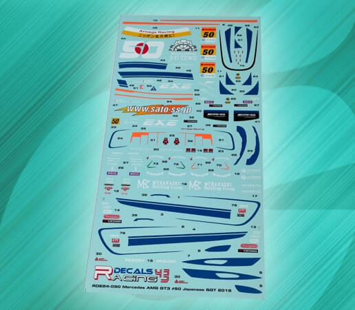 RDE24-050 Decals for Mercedes AMG GT3 50 - Fuji GT 500 km - Japanese Super GT Series 2019 - Image 1